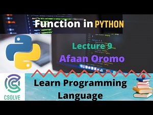 function in python lecture 9 | Python Tutorial A/Oromo