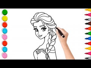 Cute Drawing Elsa Frozen Step by Step For Kids *