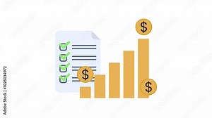 Completed tasks lead to financial success. The relationship between completing tasks and increased profits, making it perfect for finance, productivity, and business presentations.