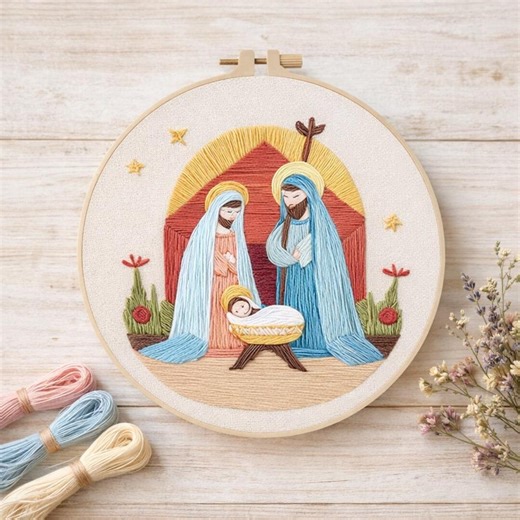 Nativity Embroidery Kit – Christmas Holy Family Hoop Craft DIY - Etsy Canada