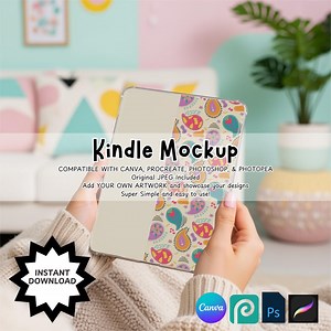 Kindle Insert Canva Photoshop Procreate Mockup | Pastel E Reader Case | Digital Download 4 Seamless Pattern Design Graphics & Sublimation - Etsy UK