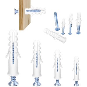 [Hot Item] Plasterboard Fixings, 112 PCS Wall Plugs Set, Universal Plasterboard Rawl Plugs with Screws, Drywall Cavity Wall Fixings, Fish Type Rawl Plugs for Masonry Plast