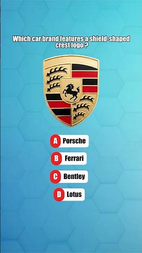 Which car brand features a shield-shaped crest logo