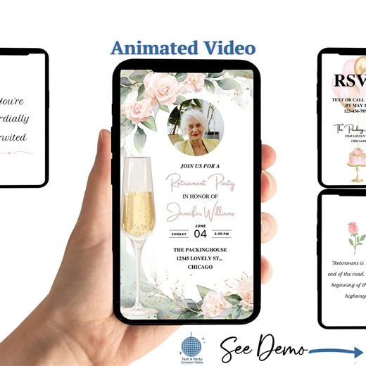 Retirement Party Invitation: Rose Gold, Champagne, Retiree Dinner Invite (digital Template) - Etsy