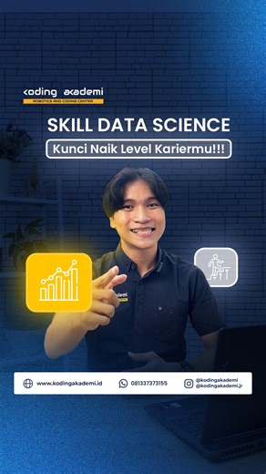 Belajar Coding dan Robotic on Instagram: "Mau jadi karyawan incaran di era digital?! Skill data science bukan lagi pilihan, tapi kebutuhan. Yuk upgrade bareng di Mini Bootcamp Data Science punyanya Koding Akademi. Belajar 1 on 1 bareng mentor Pilihan dan base on study case, #sobatkoding juga bakal bikin project portofolio😎 Daftar Free Konsultasinya Sekarang!🤩 Koding Akademi - The Future is Here💫 #LevelUpKarier #DataScience #AI #Python"