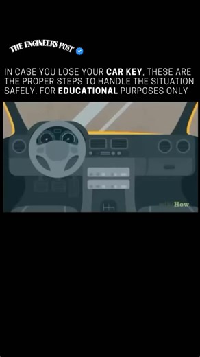 The Engineers Post on Instagram: "If your car key goes missing, here’s the right way to deal with it. This is shared only to help people stay informed. Credit @howwiki #learn #car #trick #tips #engineering"