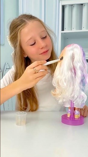 Nastya teaches how to color with Rainbow High