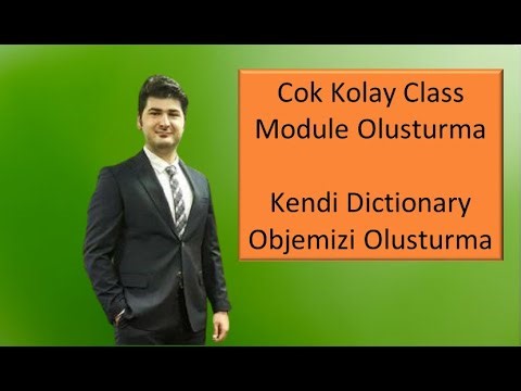 VBA'DE ÇOK KOLAY CLASS OLUSTURMA - KENDİMİZE ÖZEL DİCTİONARY OBJESİ OLUSTURMA
