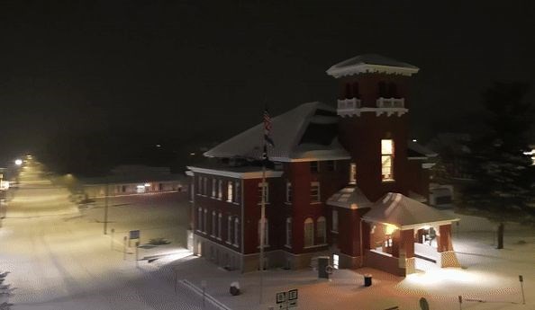 Drone Shows Quiet Missouri Town Covered in Snow