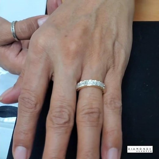 Bezel Set Emerald almost Eternity Ring Yellow gold R11035