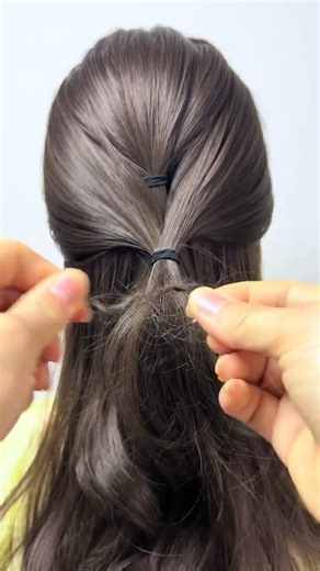 In spring when I go out I just tie up half of my princess s hair. Two hair ties can