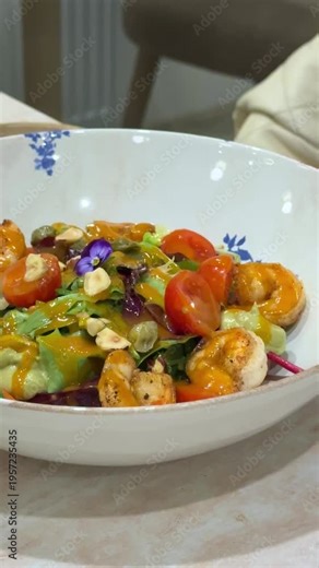 salad with shrimp Spicy Thai Seafood Salad with Shrimp and Calamaru