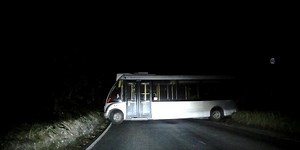 Mystery over abandoned bus found in the middle of country road