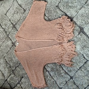 American Eagle Outfitters Open Knit Fringe Cardigan