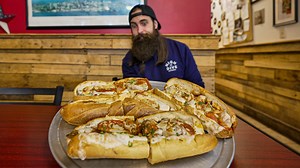 619K views · 16K reactions | Renowned restaurant America's Pie gives diners 1492 seconds (it's a Christopher Columbus thing) to eat four of their huge Italian subs...if you can complete the journey of culinary conquest, not only is the $40 meal FREE, but you get a $50 gift card and a winner's t-shirt... I stopped by on my trip to Pennsylvania a few months back to give it a crack... | Beard Meats Food | Facebook