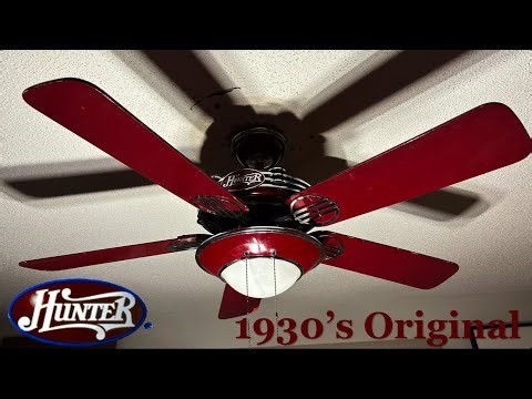 52” Hunter 1930’s Original ceiling fan (Wine Red, 2026 Remake)