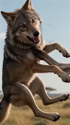 This Wolf Challenged a Kangaroo… Instant Karma in the Pig Pen#funnyanimals#animalfights#karma#fyp