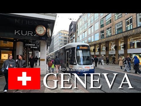 Geneva, Switzerland 🇨🇭 | Autumn Walking Tour of Luxury Geneva in 4K Ultra HD 60fps