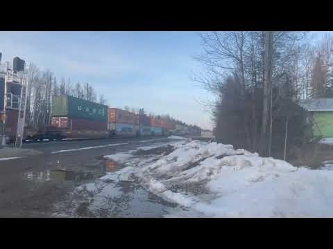 CN container train near Wolf Creek beautiful Sunset.