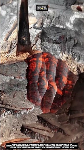 Carving burnt wood surface precisely with Chisel