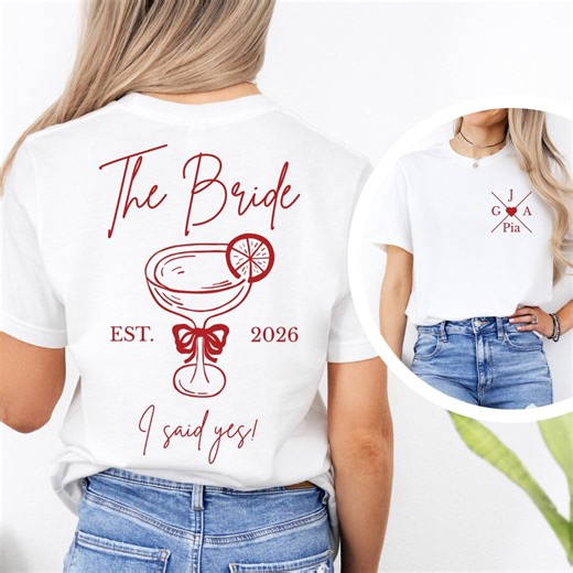Personalisierbare Bride Crew Shirts Front and Back, JGA Shirts Personalisiert, Team Bride Shirts, Junggesellinnenabschied Shirt, JGA Tshirts - Etsy