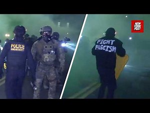 Flash bangs, tear gas used as anti-ICE protest erupts outside Portland facility