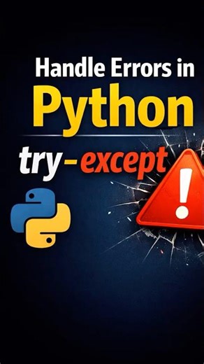 Handle Errors in Python Using try-except 🔒 | Beginner Example #coding #programming#python #shorts