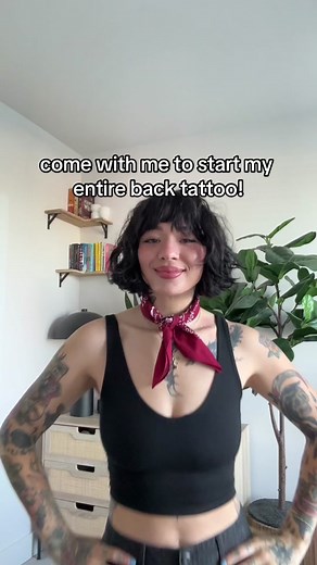 it was a little spicy 🤪 excited to go back and work on it some more though! go see Brent at Hold True in Charlotte, NC! 🤍 #tattoo #tattoos #tattootiktok #girlswithtattoos #traditionaltattoo #americantraditional #backtattoo