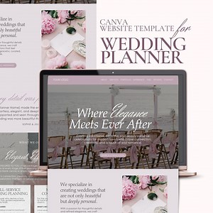 Wedding Event Planner Canva Website, Canva Website Template, Landing Page Template for Wedding Planner, Wedding Coordinator, Party Planner - Etsy