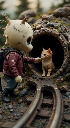 🎥 Alien & Cat Edition 🧵🛤️異星人と猫の物語 🎬🌠#miniature #kawaii #shorts