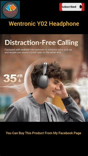 Wentronic Y02 Active Noise Cancelling Headphones,60H Battery,5 EQ Music Modes,Hi-Res Audio