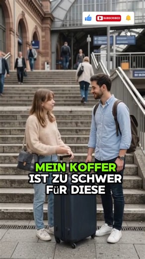🇩🇪 Können Sie mir mit meinem Koffer helfen? 😰 – Echtes Gespräch | Deutsch A1–A2