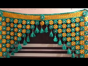 DIY - How to Make Toran for Door Hangings at Home || Woolen Flowers Toran Step by Step
