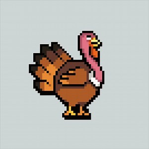 Download Pixel art illustration Turkey. Pixelated Turkey. Turkey farm pixelated for the pixel art game and icon for website and video game. old school retro. for free
