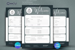 Church Welcome Form Template | DIY Canva Design for Welcome Form, New Church Member Invite, Sunday Visitor Printable - Etsy