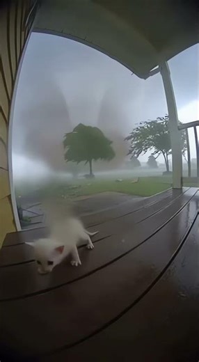 Cat Screaming While Hail & Tornado Collide