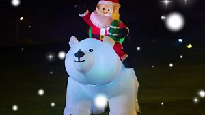 Customized 72inch/96inch Inflatable White Bear Christmas Decorative Christmas Decoration Supplies with Lights Factory Sales