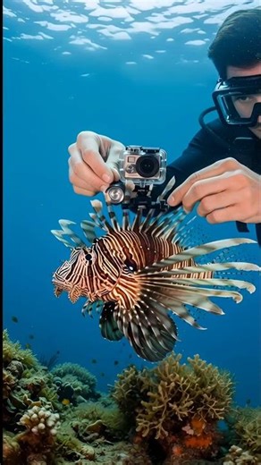 Tiny little camera on Lionfish | Exploring a Sunken Shipwreck and Hidden Ocean Secrets #resarch