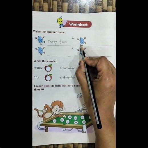 Maths worksheet | Class 1 maths