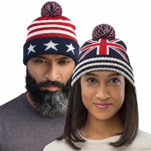 England USA UK British Flag Beanie Cap Union Jack Winter Bobble Hat - Etsy