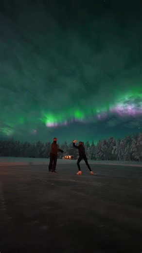 Experience Northern Lights During Figure Skating in Finland