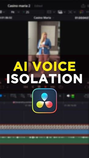 Devanshu | Content Creator on Instagram: "🎧✨ New in DaVinci Resolve 20: AI Voice Isolation! Say goodbye to background noise 🎤 DaVinci’s new AI-powered voice isolation makes your vocals crystal clear — no plugins, no fuss. In this video, I’ll show you how to use it in seconds. Perfect for editors, podcasters, and creators 🎬 #DaVinciResolve20 #VoiceIsolation #AIAudio #MadeWithResolve #ContentCreator #DevanshuEditor #AudioEditing #VideoEditingTips #DaVinciResolve #PostProduc