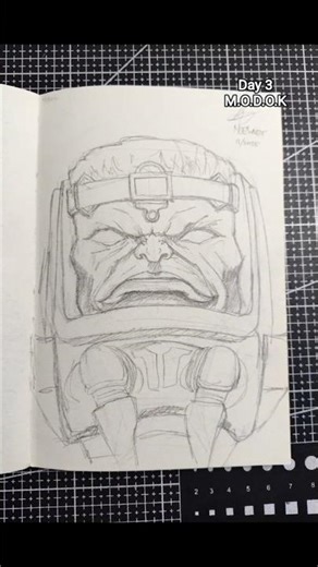 Day 3 - Sketching M.O.D.O.K #moesart #modok #marvel #art #villian