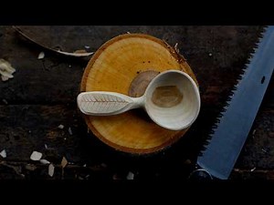 Calm Carving | Making a Decorative Little Wooden Spoon With Leaf Motif Using Hand Tools