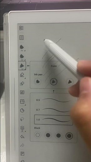 Different pen styles in Supernote Manta