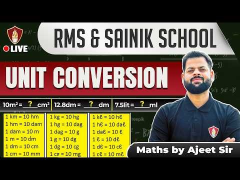 Sainik RMS Maths 2026 | Unit Conversion | Maths Class 6 | Military School Class