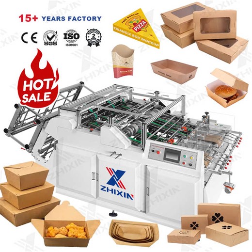 Full Automatic Takeaway Food Grade Kraft Paper Lunch Box Froming Machine Paper Bento Box Making Machine