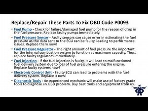 Partsavatar provides solution to OBD Code P0093 - Fuel System Leak Detected - Large Leak