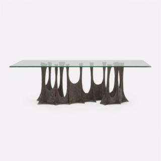 Take your dining room to the next level with a true masterpiece. This Paul Evans, Stalagmite dining table, model PE-102 is available for auction on LiveAuctioneers. The piece features a unique base design resembling a stalagmites cluster, while the base is made from welded and sculpted steel. The tabletop is made from glass, which allows the base to be the focal point of the design. Browse shop this table and other design finds ending soon on LiveAuctioneers -> https://www.liveauctioneers.com/fe