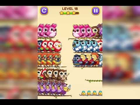 Bird Sort 3 Color Puzzle Level 18 Game Walkthrough
